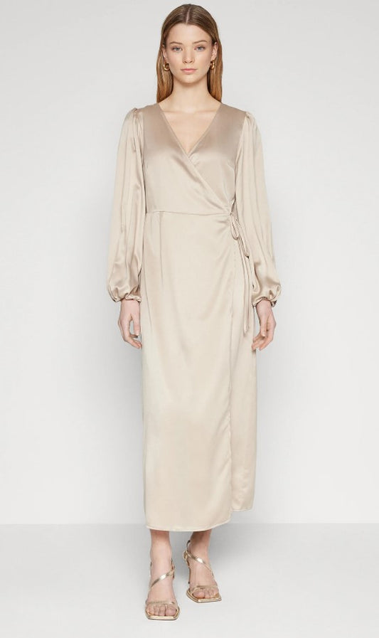 VILA VIELLIE WRAP ANKEL DRESS - Occasion wear - feather gray