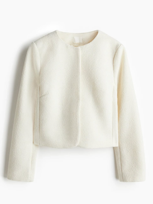 H&M - SHORT JACKET - Twill - cream
