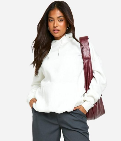 Boohoo - Petite Basic Oversized Hoodie - ecru
