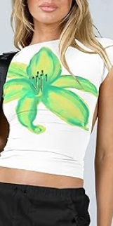 Oversized Flower White Top