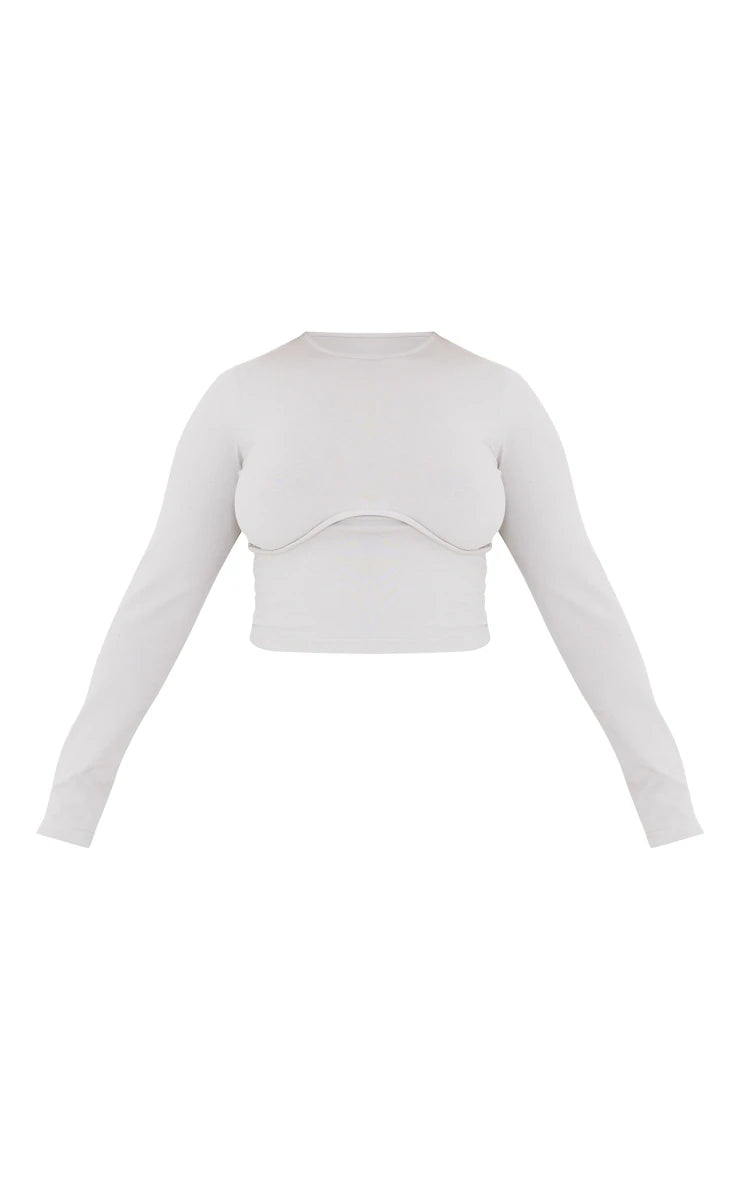 Shape Ash Grey Underbust Long Sleeve Top