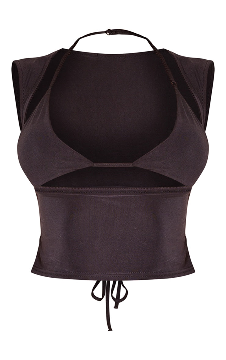 Shape Black Slinky Cut Out Bralet Insert Top