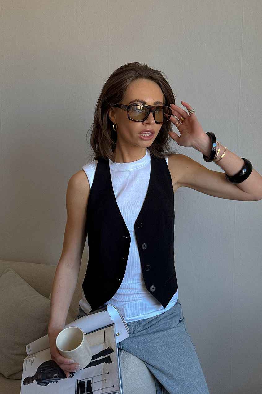 Na-kd Tailored Open Back Vest Top
