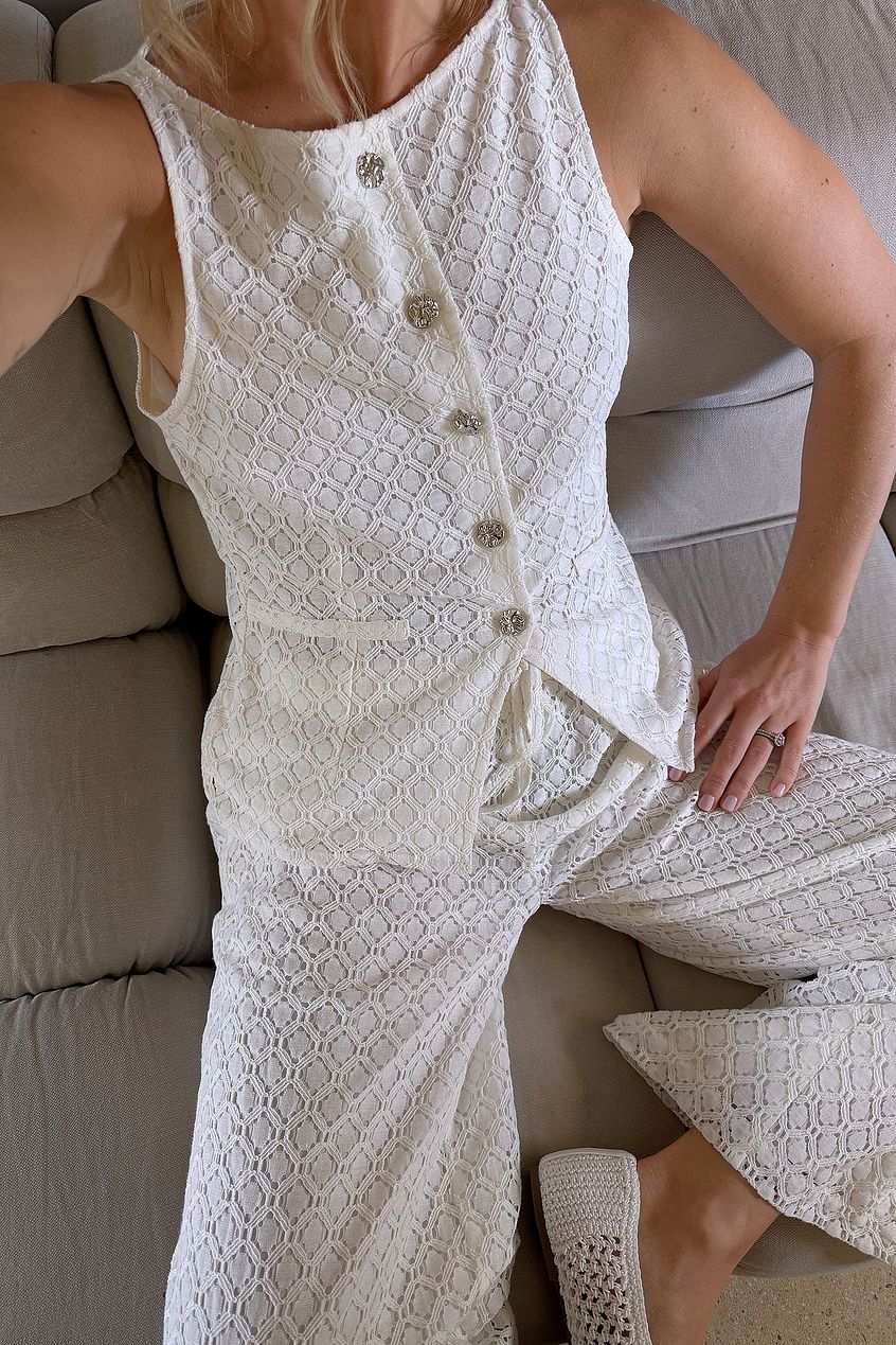 Na-kd Anglaise Button Detail Vest