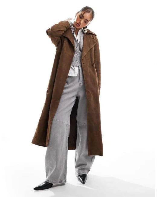 ASOS DESIGN premium suede trench