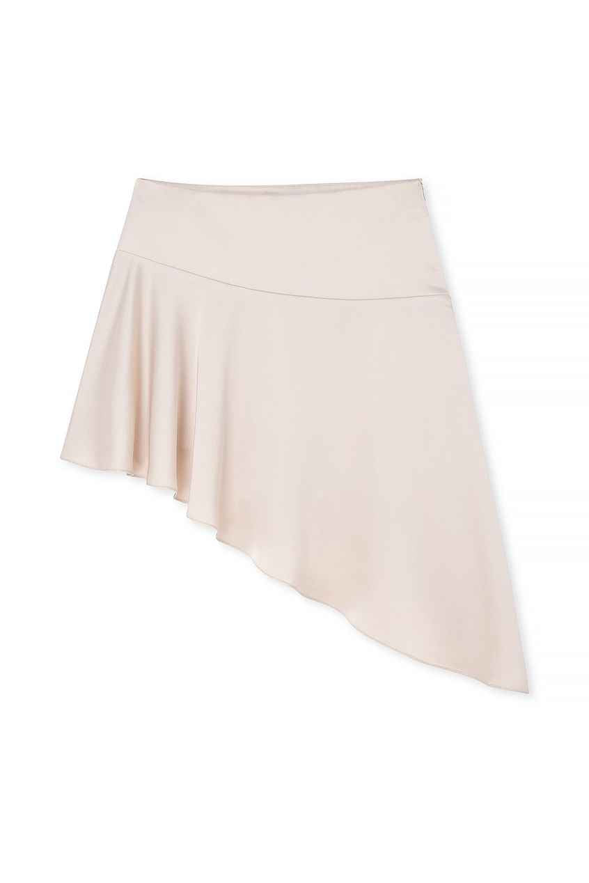 Na-kd Asymmetric Satin Midi Skirt