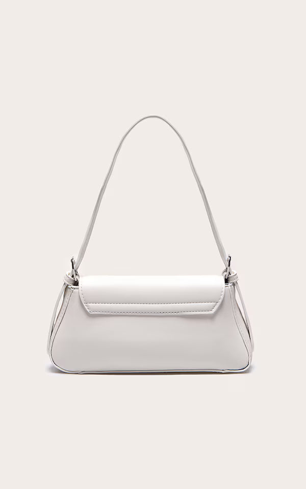 White Trapeze Simple Shoulder Bag