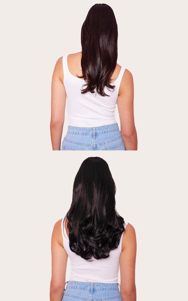 Lullabellz Thick 16` 1 Piece Curly Clip In Hair Extensions Natural Black