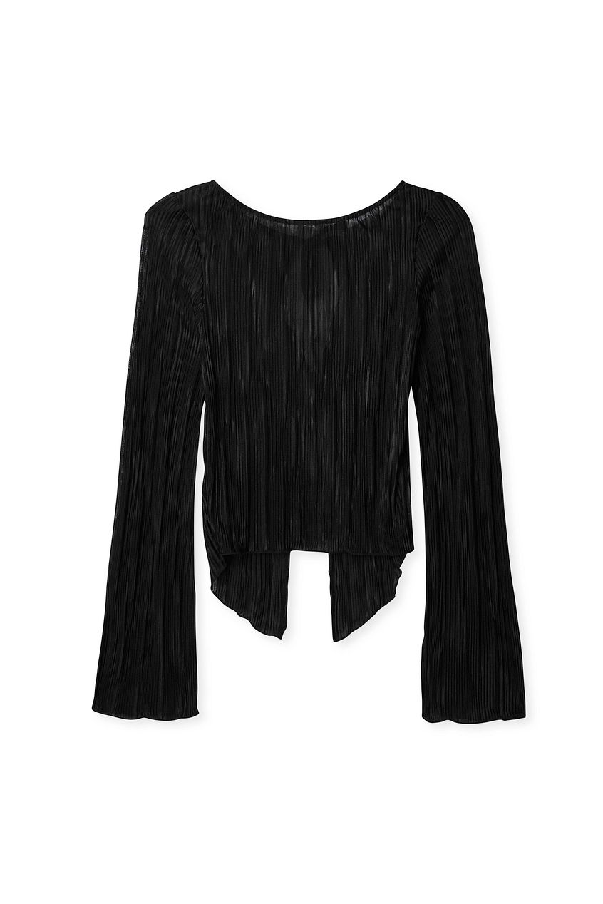 Back Tie Strap Long Sleeve Top