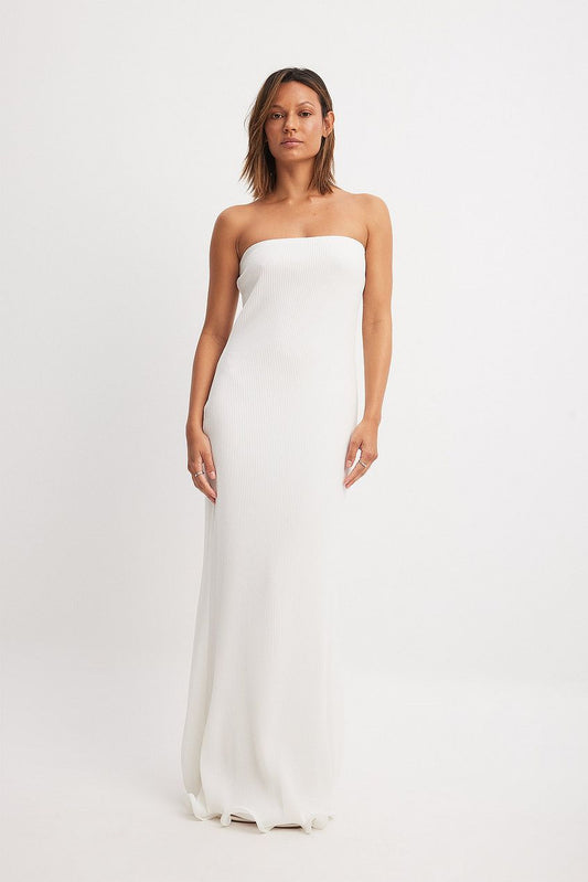 Bandeau Frill Hem Maxi Dress