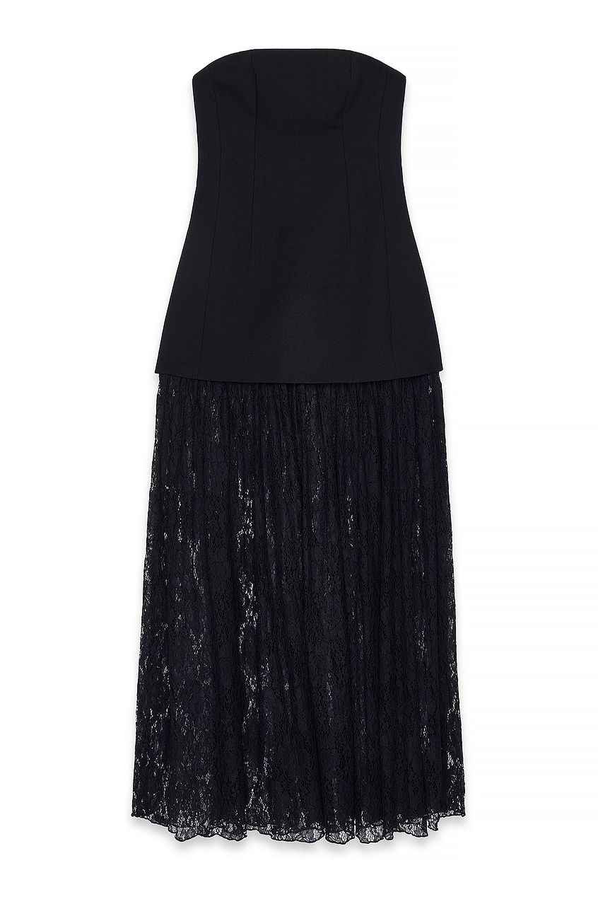 Na-kd Bandeau Sculptural Lace Skirt Dress