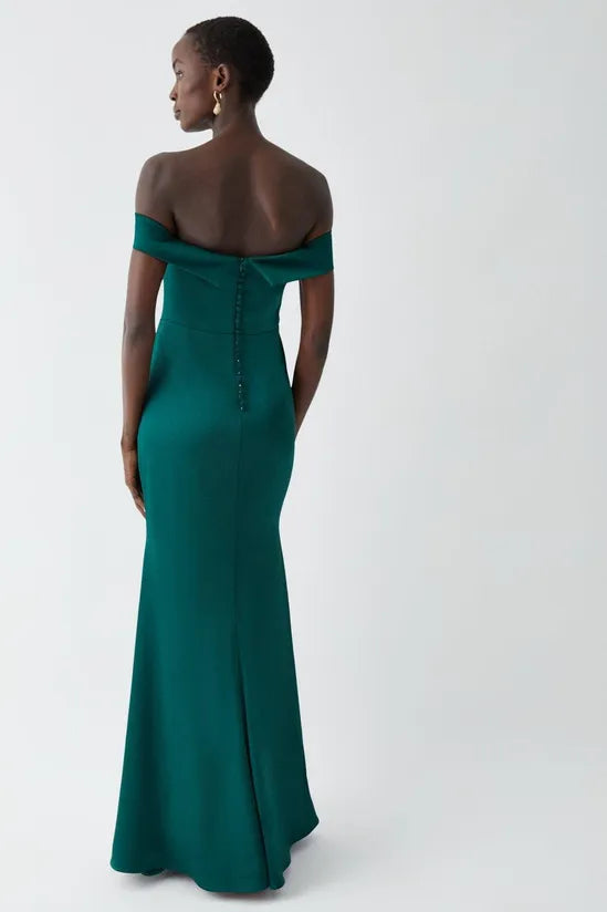 Bardot Satin Bridesmaids Maxi Dress