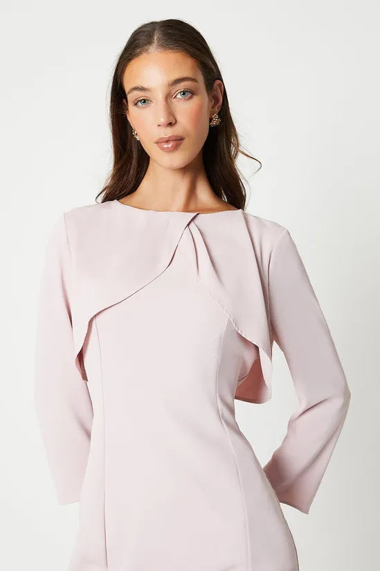 Tulip Bodice Long Sleeve Midi Dress