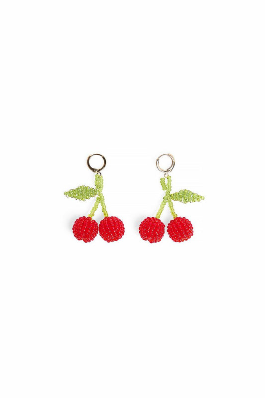 Beaded Cherries Earrings
