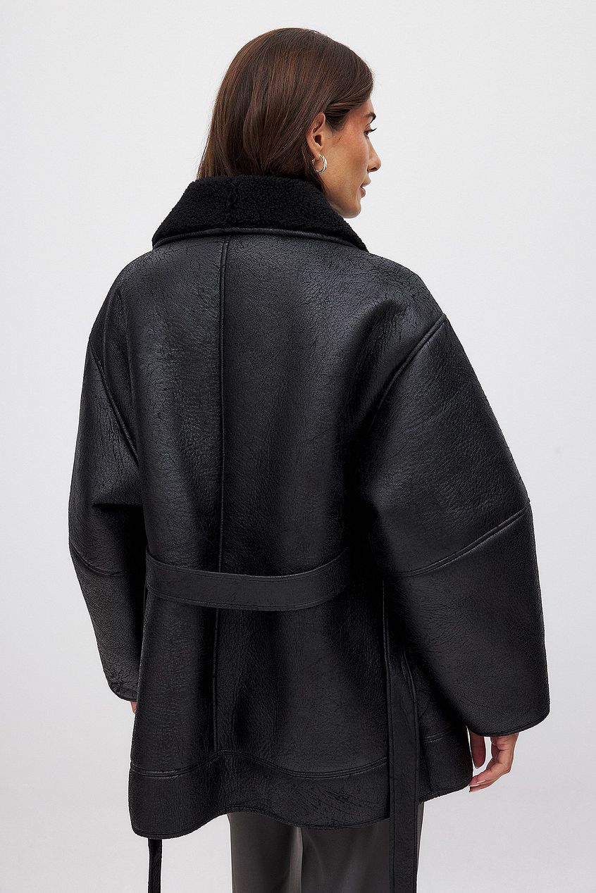 Na-kd - Belted Detail Shearling Jacket
