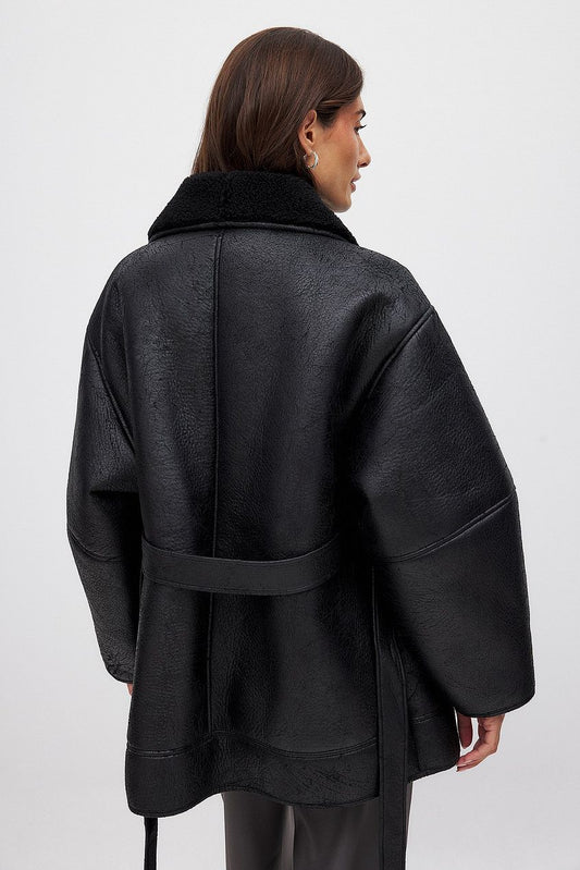 Na-kd - Belted Detail Shearling Jacket