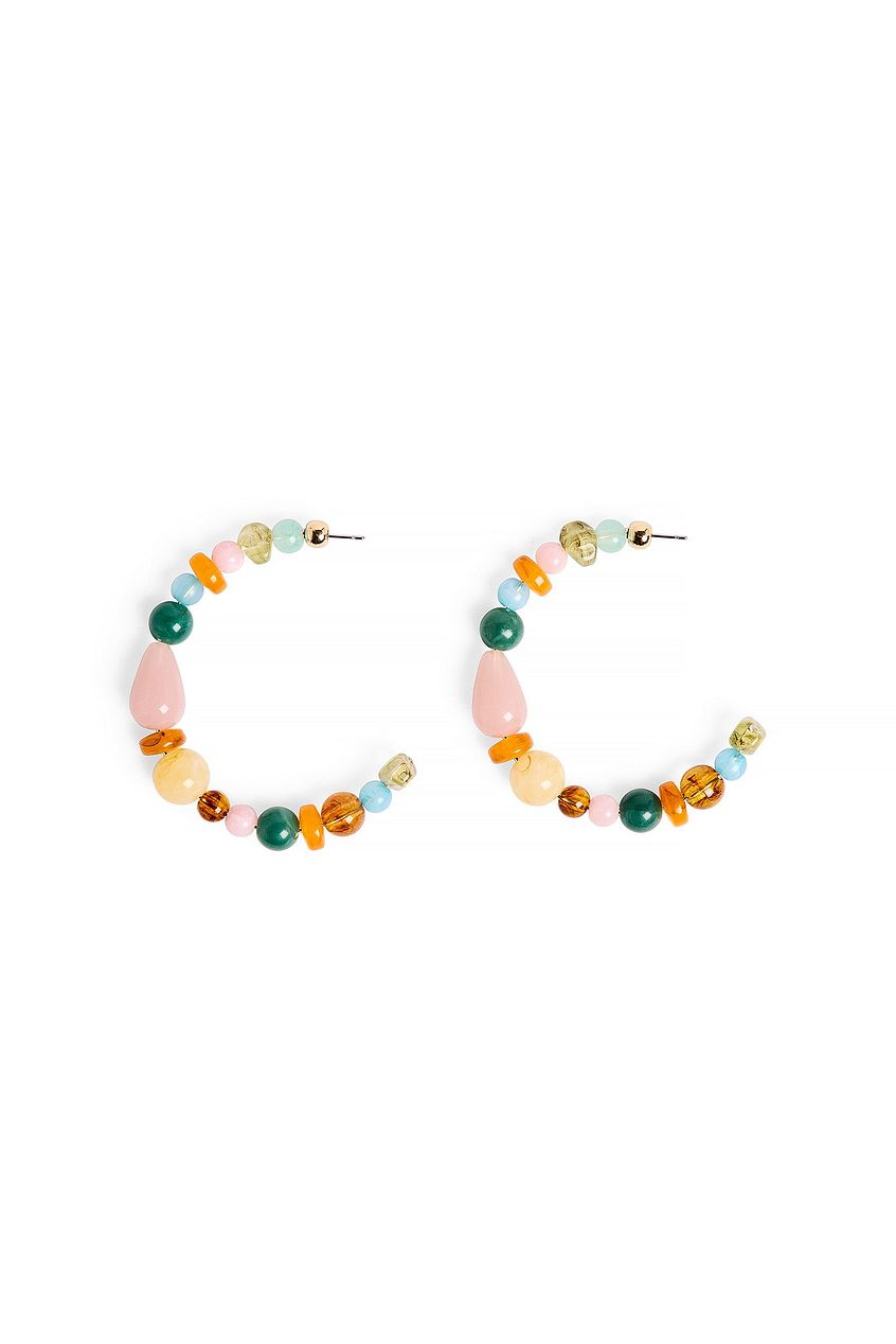 Big Colored Stone Hoops
