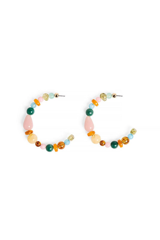 Big Colored Stone Hoops
