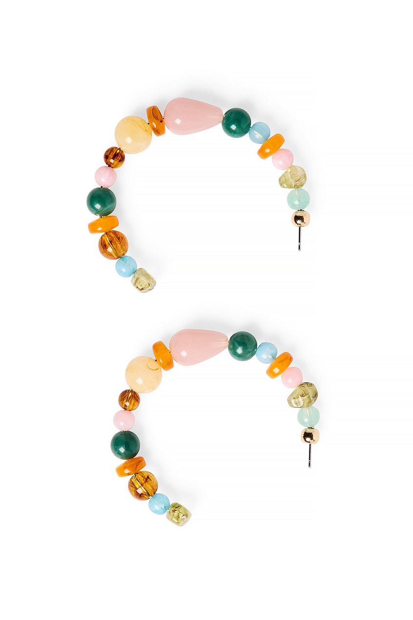 Big Colored Stone Hoops