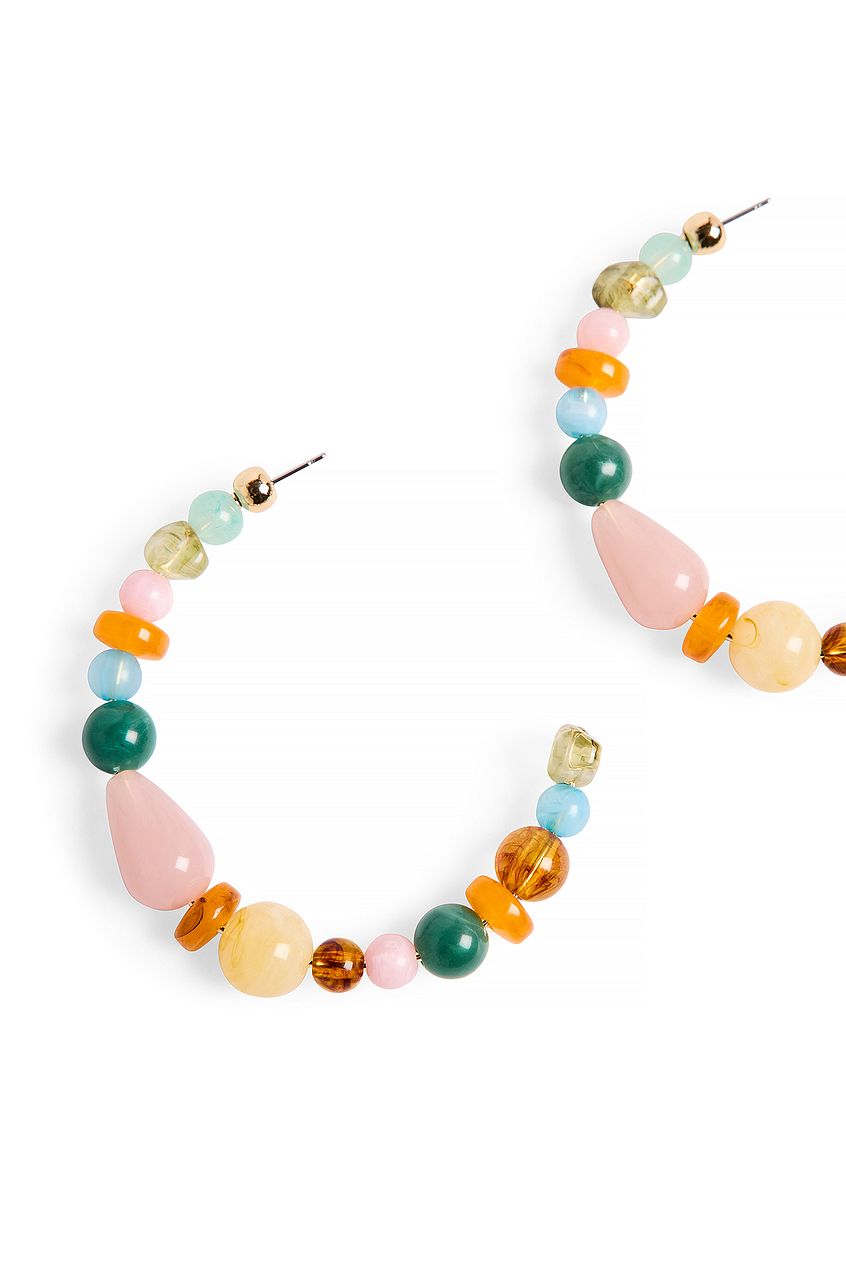 Big Colored Stone Hoops