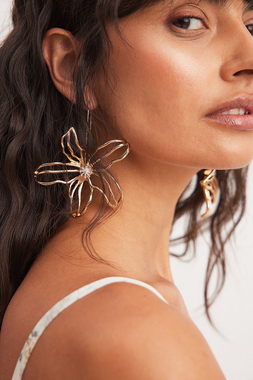 Big Hanging Flower Earrings