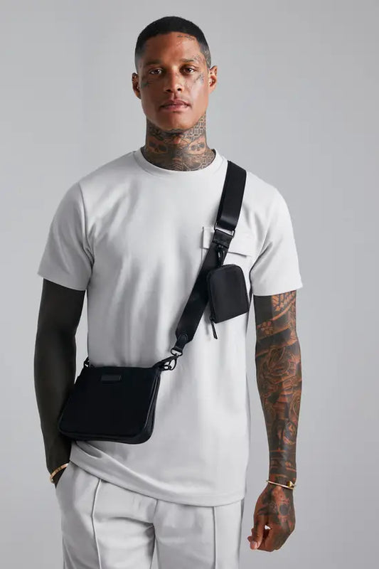 boohooMAN Smart Double Pocket Cross Body