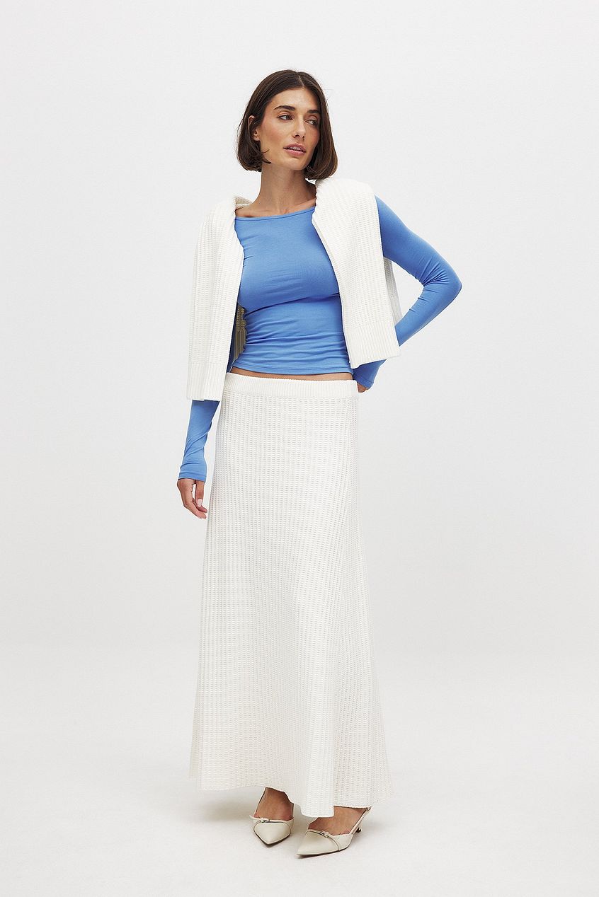 Boat Neck Long Sleeve Top