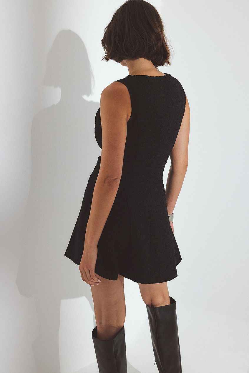 Na-kd Boucle V Neck Mini Dress