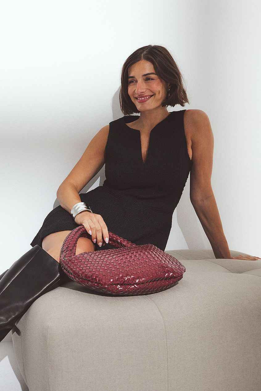 Na-kd Boucle V Neck Mini Dress