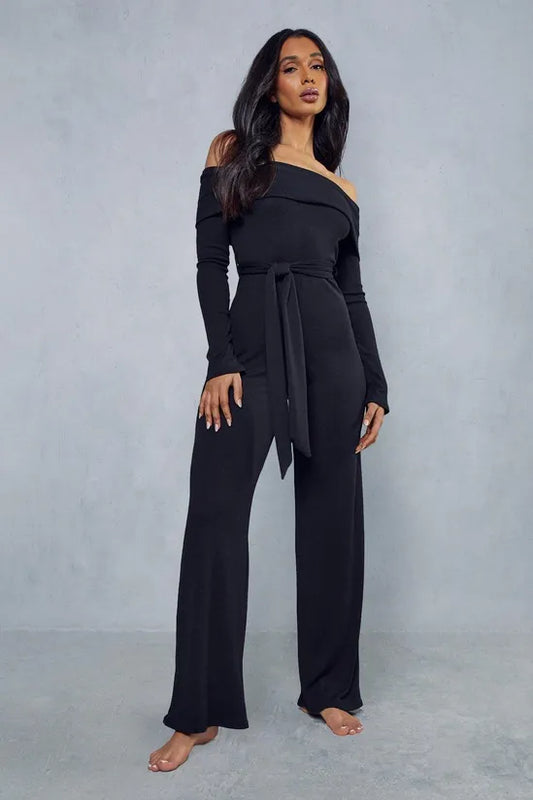 Bardot Rib Knit Jumpsuit