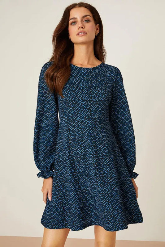 Dorothy Perkins Petite Blue Spot Printed Mini Dress