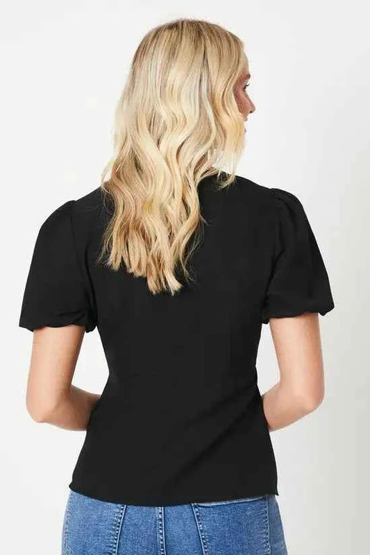 Dorothy Perkins - Button Through Short Sleeve Tea Blouse