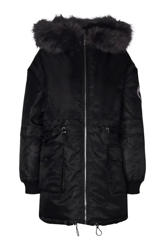 boohoo Maternity Faux Fur Trim Parka Coat