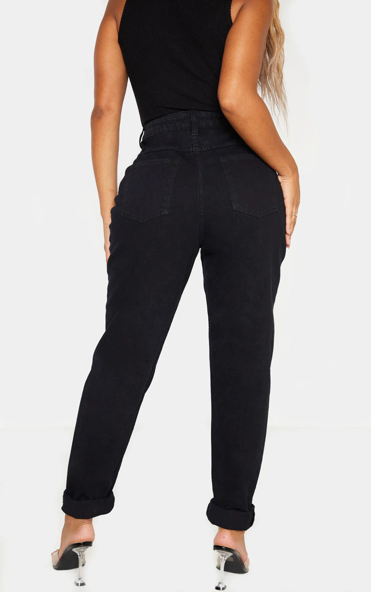 Shape Black High Waisted Mom Jeans