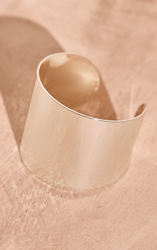 Silver Abstract Cuff Bangle