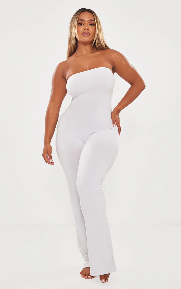 Shape Grey Sculpted Bandeau Jumpsuit