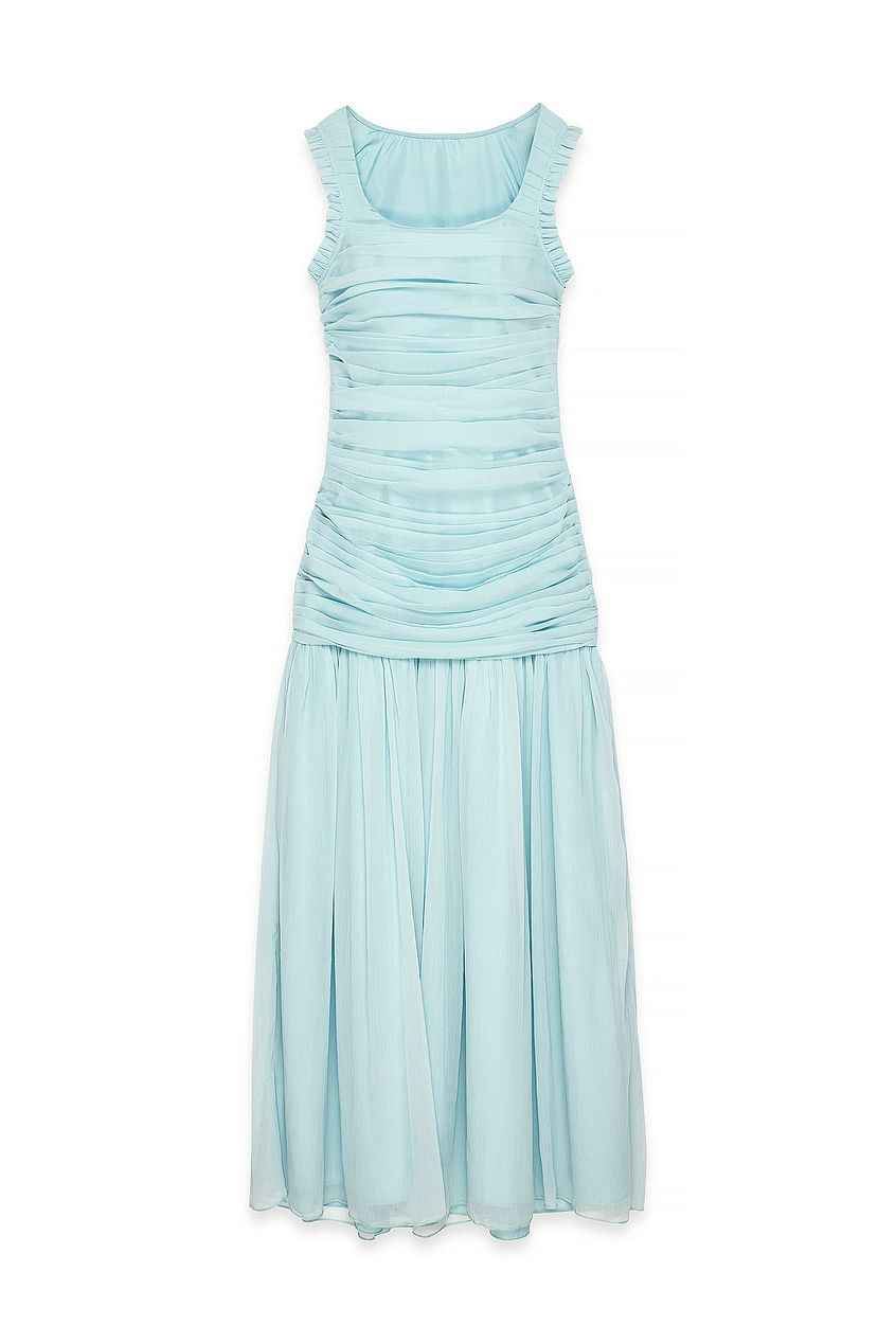 Chiffon Ruched Maxi Dress