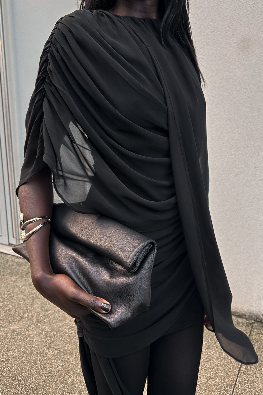 Na-kd Chiffon Draped Mini Dress