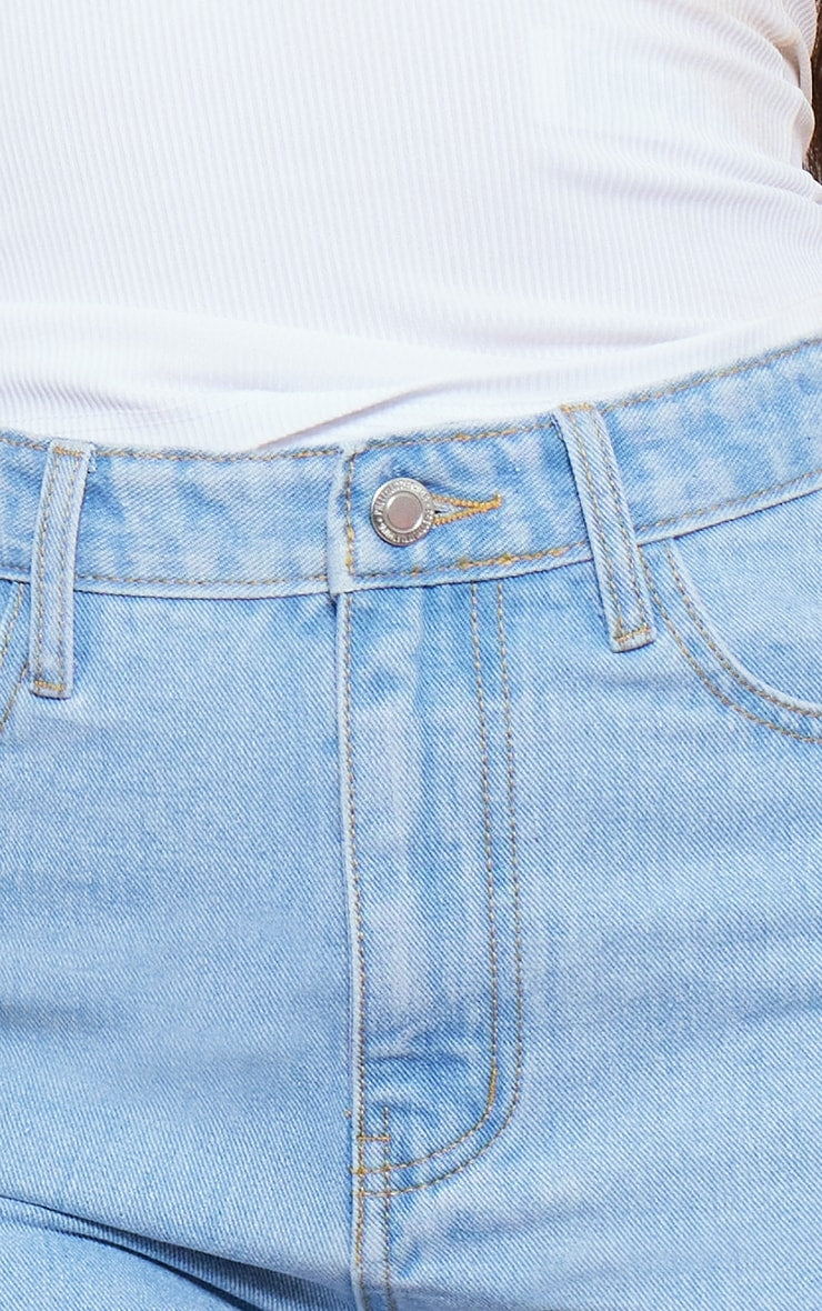 Plt - Tall Light Blue Wash Prayed Denim Shorts