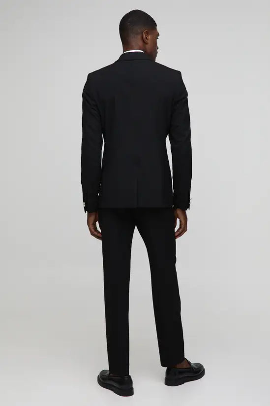 boohooMAN Straight Fit Double Breasted Suit Jacket