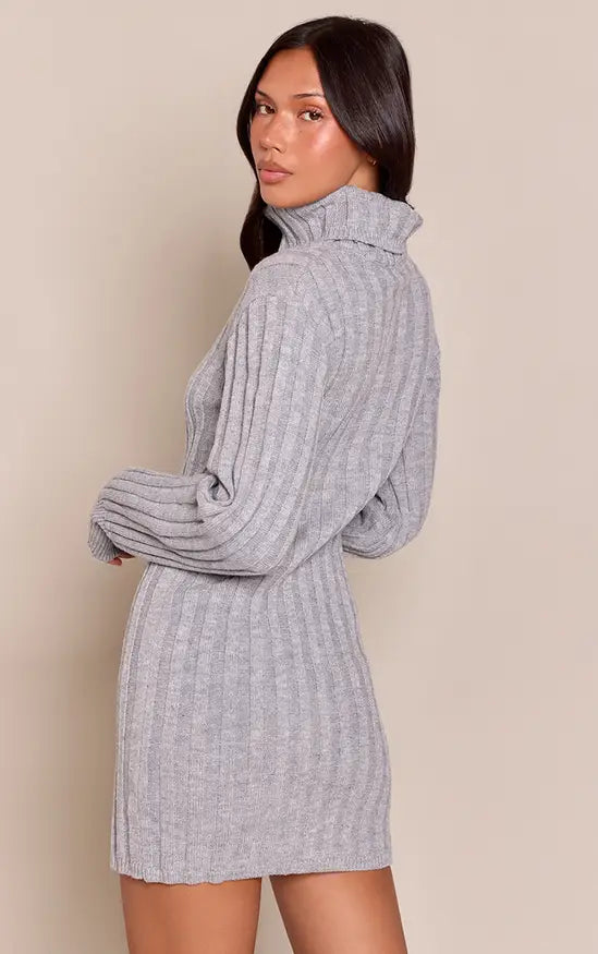 PrettyLittleThing Knitted Roll Neck Jumper Dress