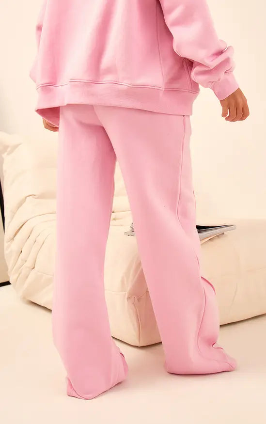 Plt - Light Pink Oversized Wide Leg Seam Detail Joggers