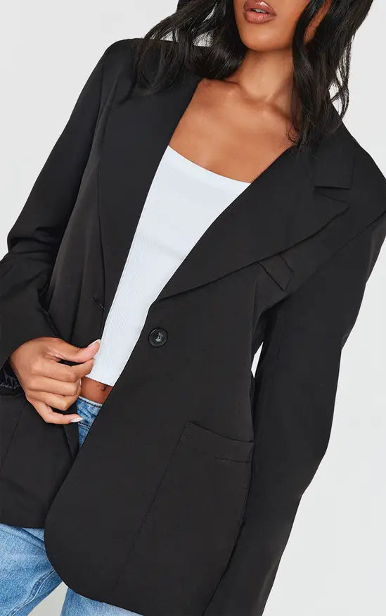 Plt - Black Minimal Single Breasted Blazer