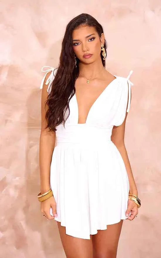 Plt - Jersey Plunge Neck Shift Dress