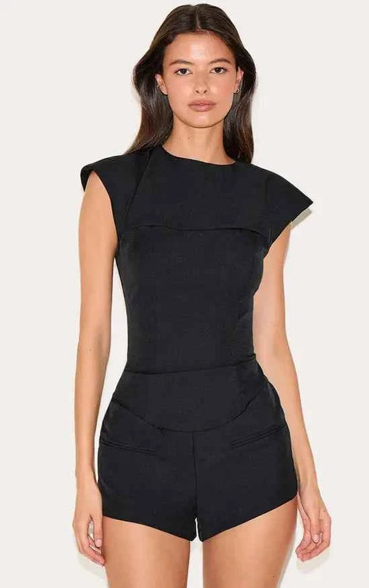 Plt - Tailored Woven Boatneck Cap Sleeve Playsuit