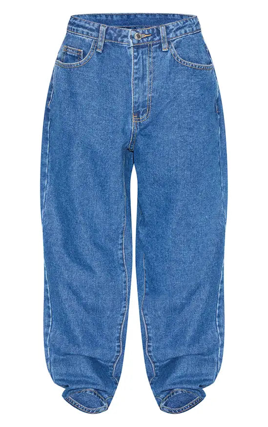 Plt - Petite Dark Blue High Waist Mom Jean
