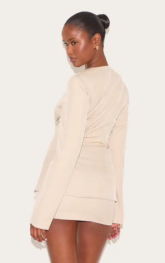Plt - Clay Gold Trim Cinched Waist Blazer Co-ord