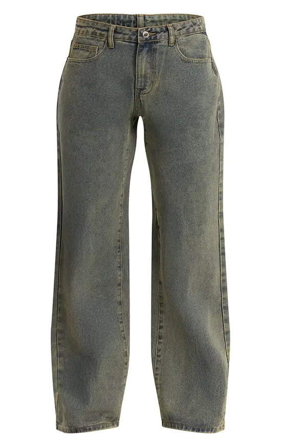 Plt  - Vintage Wash Low Rise Wide Leg Jeans