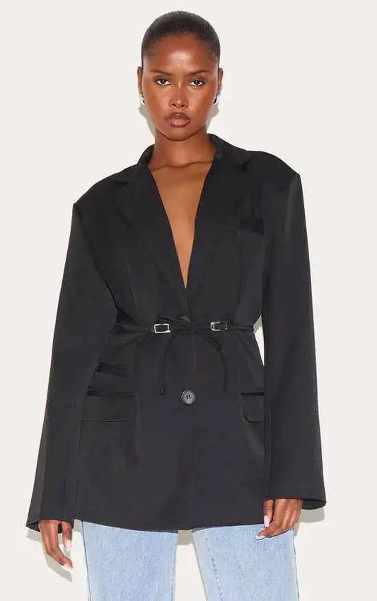 Plt - Black Belt Detail Blazer
