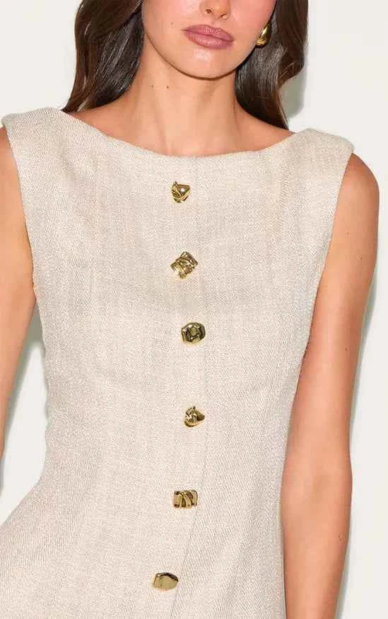 Plt - Twill Button Down Bodycon Dress